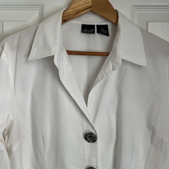 ULTIMATE Grey Skirt Size 14 / Willi Smith White Shirt/Shacket Size XL - Picture 3 of 16